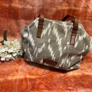 Lucky Brand Tan and Cream Large Tote Handbag